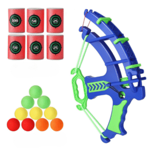 Sticky Dart Bow & Target Set — Kids Archery Game with 12 Sticky Balls (Ages 3–8).