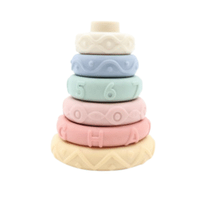 Soft Silicone Stacking Rings — Montessori Sensory Teether Toy (6+ Months)