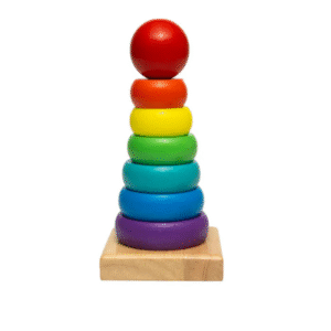 Wooden Rainbow Tower – Montessori Wooden Stacking Toy (1 - 4 Years)