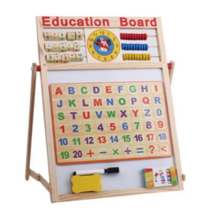 Wooden Magnetic Education Board-ডাবল সাইডেড ম্যাগনেটিক রাইটিং বোর্ড (17×14) — লিখবে, আঁকবে, শিখবে